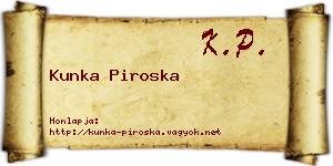 Kunka Piroska névjegykártya